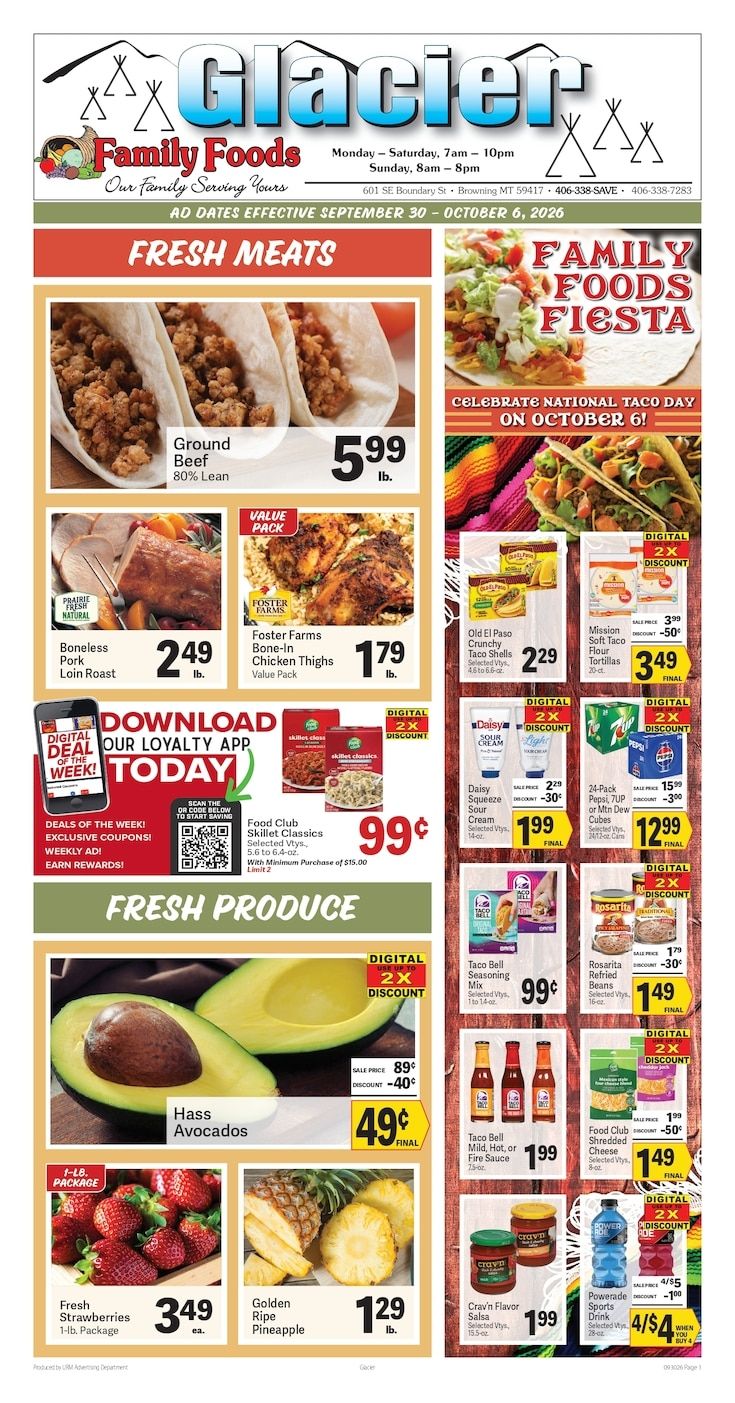 Glacier Family Foods Weekly Ad September 30 - October 6, 2026