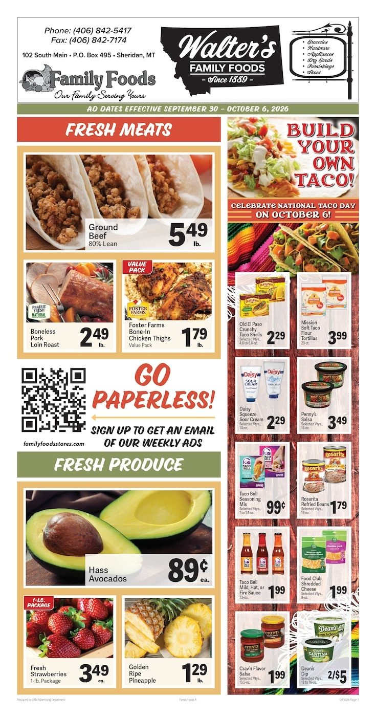 Walter's Family Foods Weekly Ad September 30 - October 6, 2026