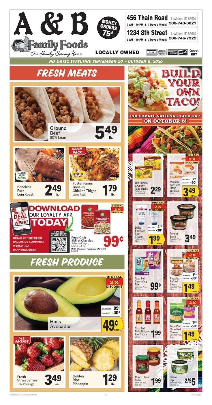 A&B Family Foods Weekly Ad September 30 - October 6, 2026