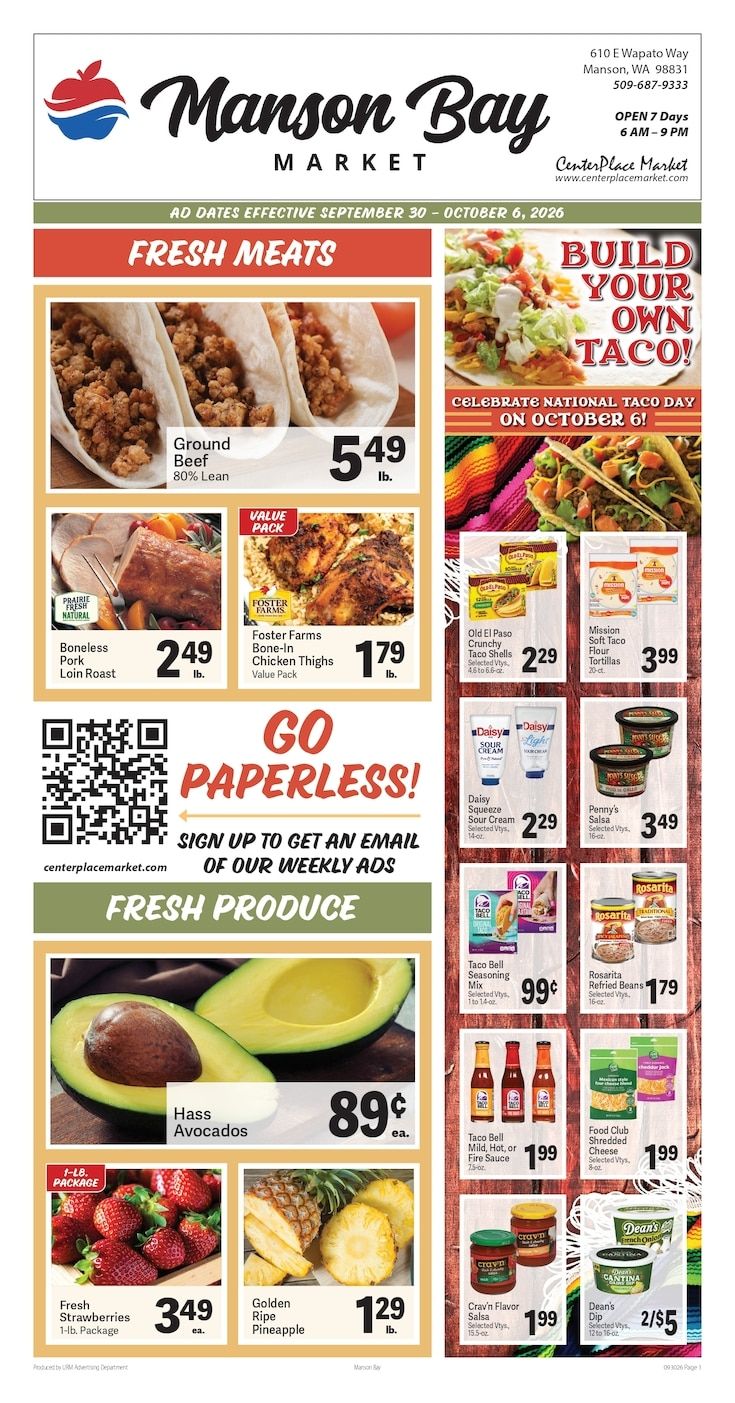 Manson Bay Market Weekly Ad September 30 - October 6, 2026
