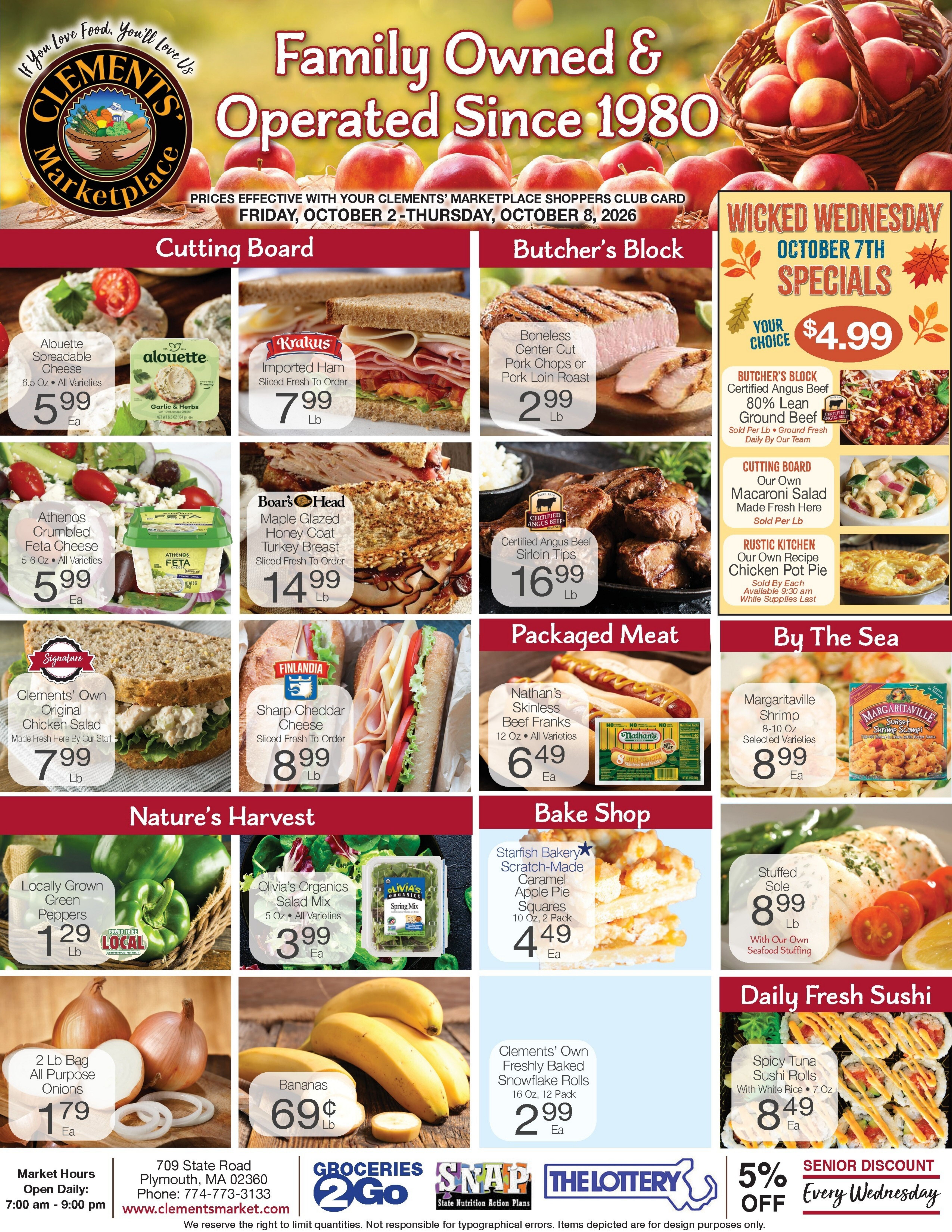 Clements' Marketplace (Plymouth, MA) Weekly Ad October 2 - 8, 2026