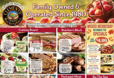 Clements' Marketplace (Plymouth, MA) Weekly Ad October 2 - 8, 2026