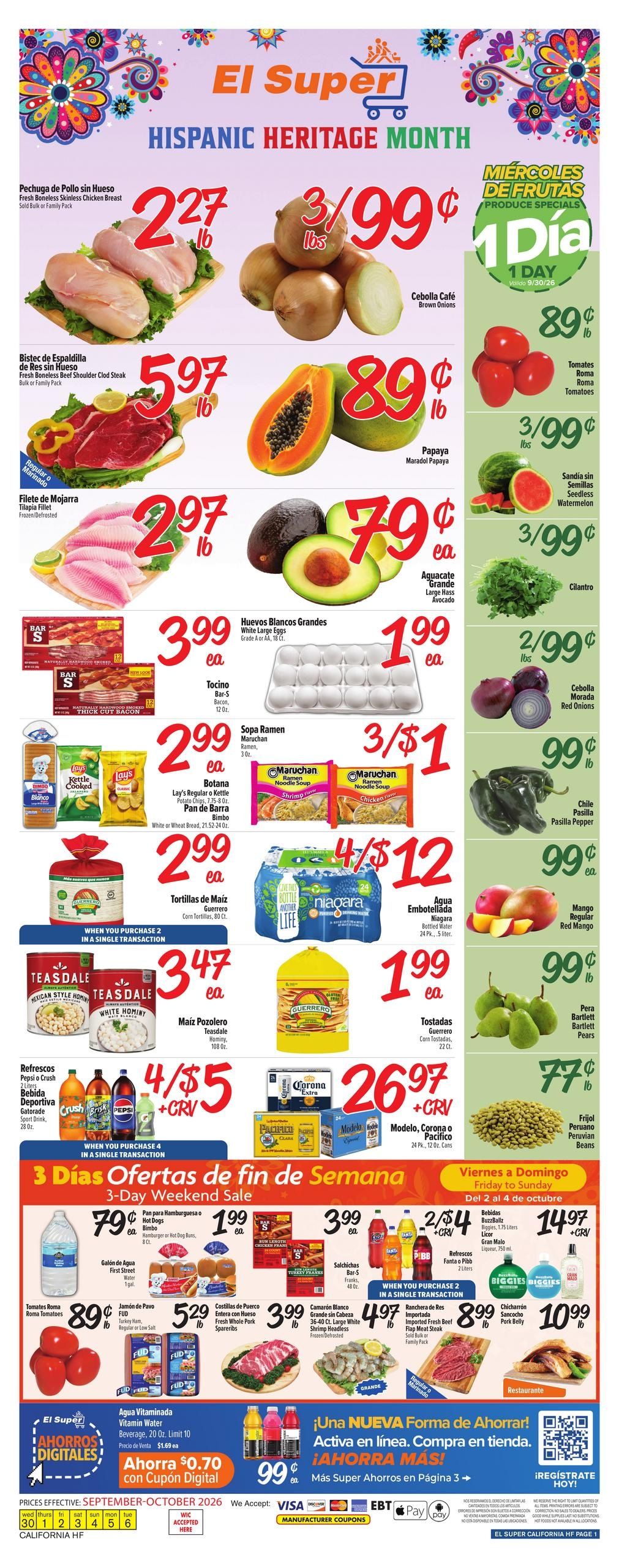 El Super (Aguanga Area, CA) Weekly Ad September 30 - October 6, 2026