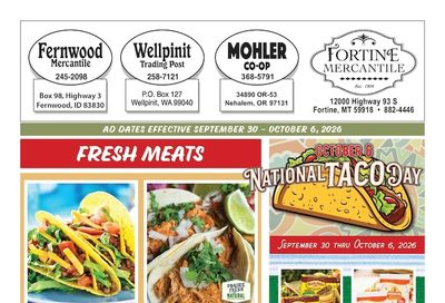 Fernwood Mercantile Weekly Ad September 30 - October 6, 2026