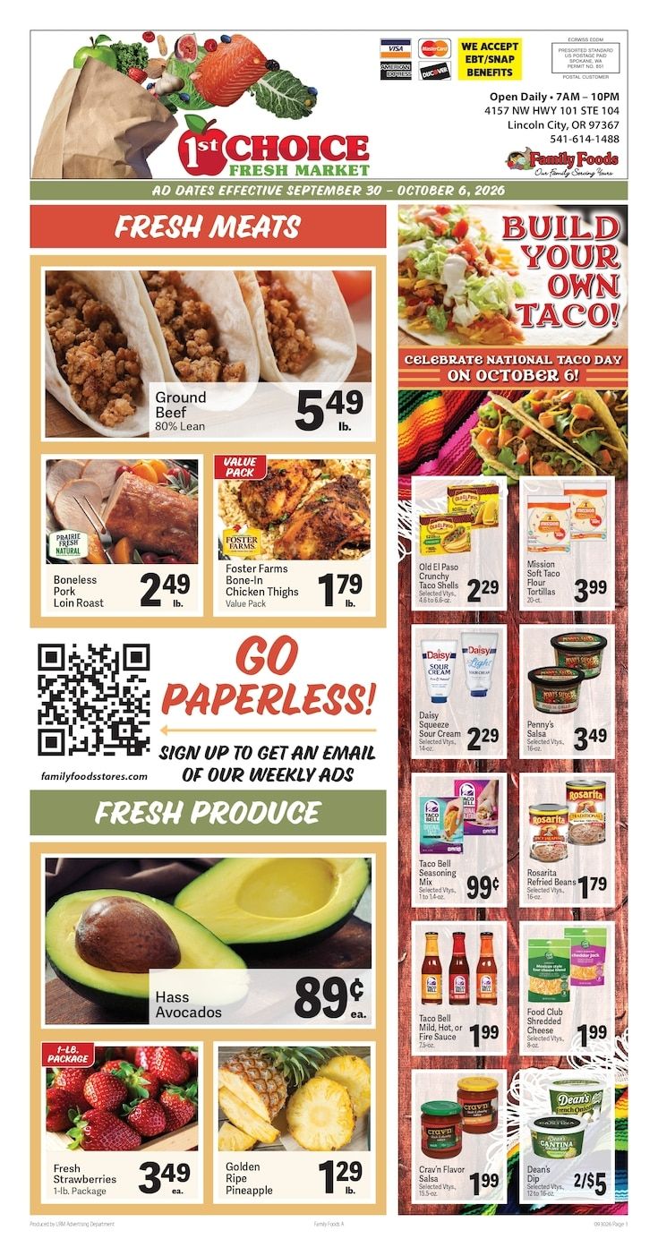 1st Choice Fresh Market Weekly Ad September 30 - October 6, 2026