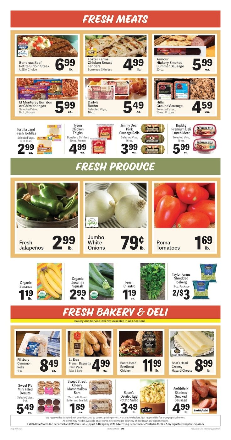 1st Choice Fresh Market Weekly Ad September 30 - October 6, 2026