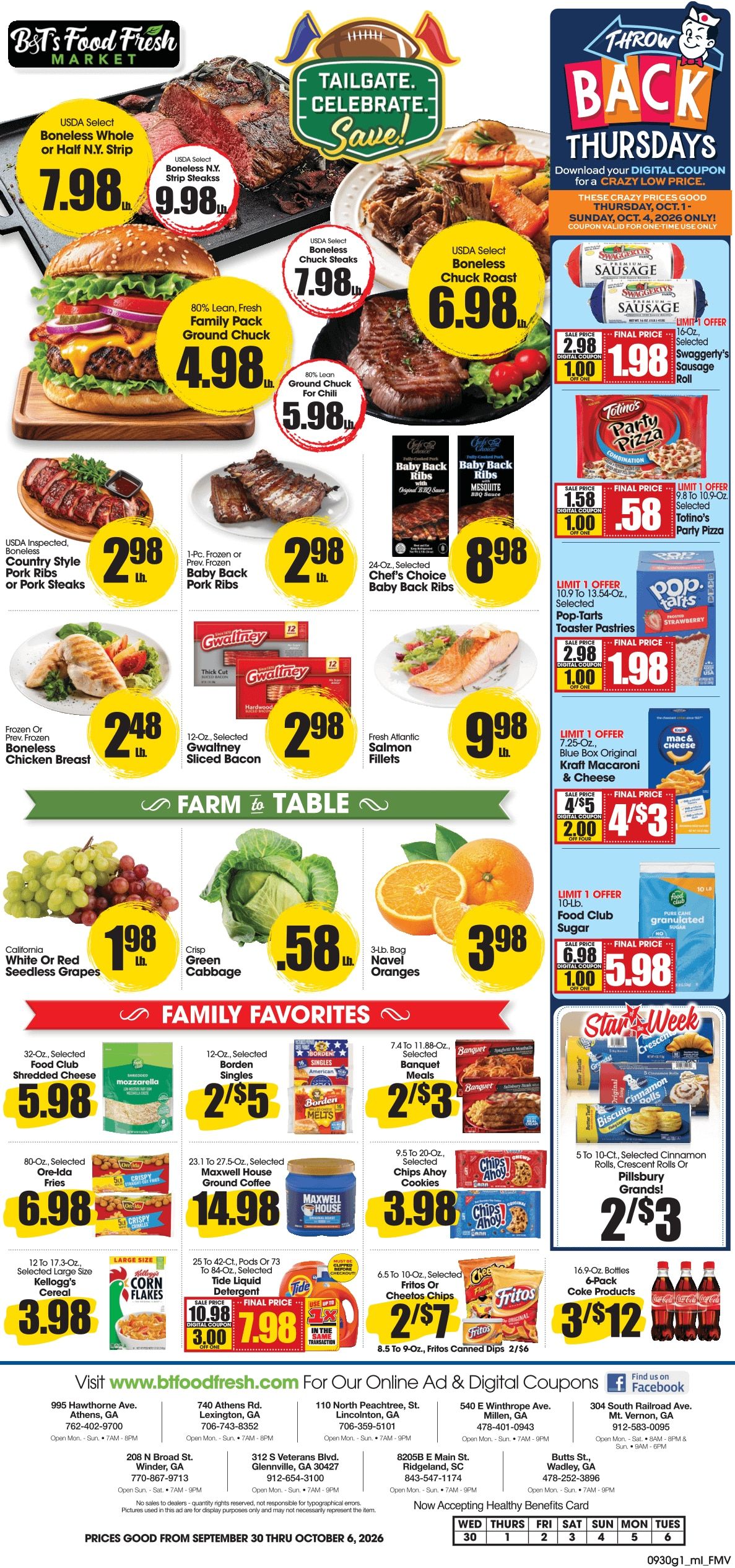 B&T's Food Fresh Market Weekly Ad September 30 - October 6, 2026