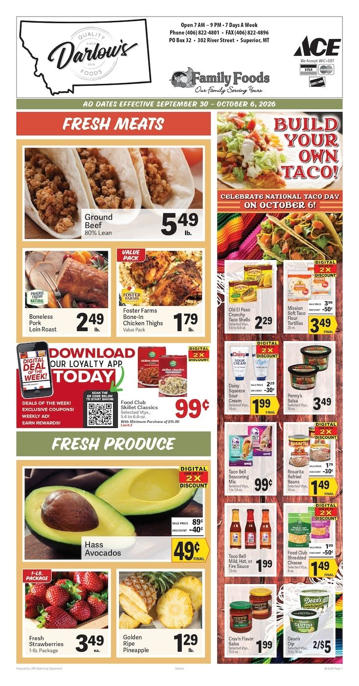 Darlow's Quality Foods Weekly Ad September 30 - October 6, 2026