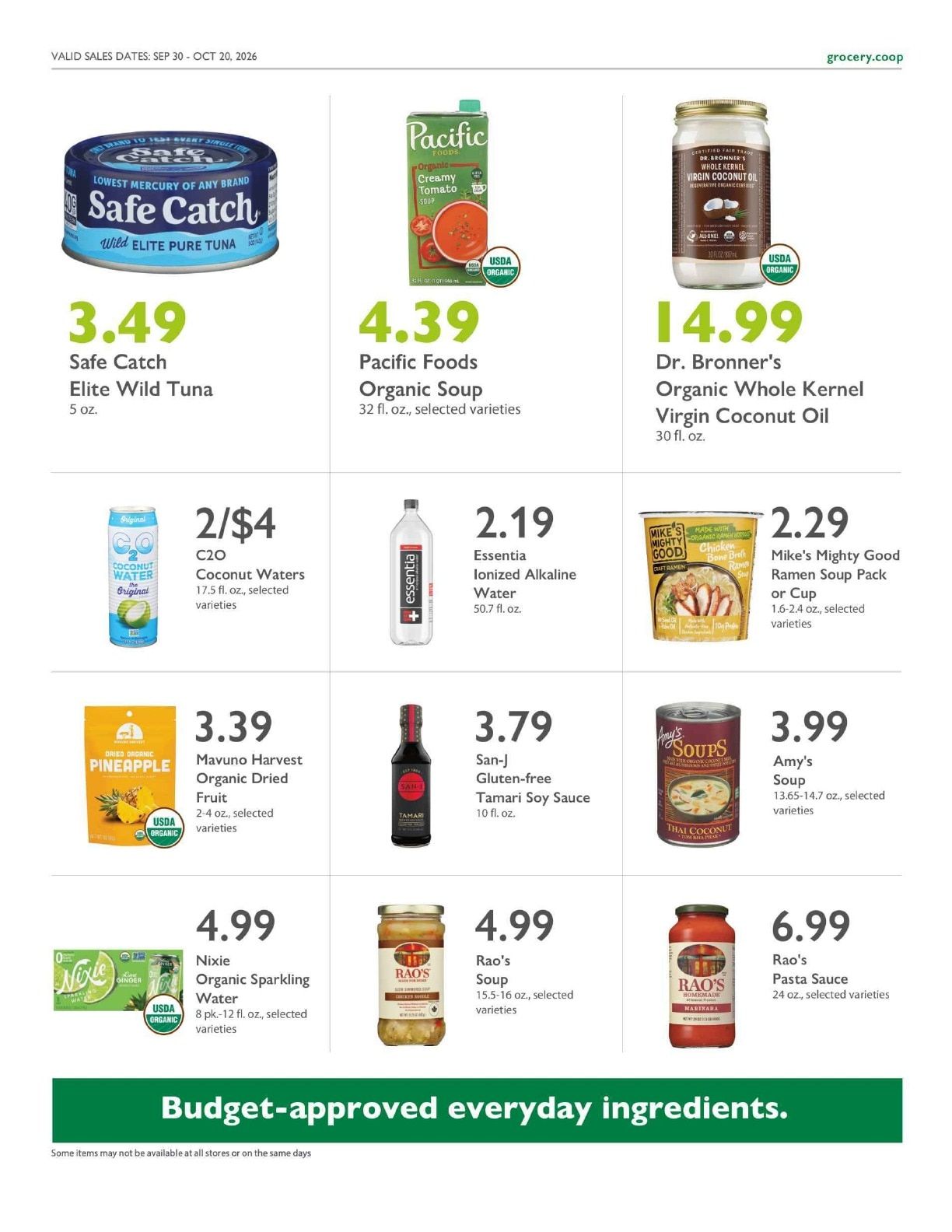 Wasatch Food Co-op Co+op Deals Weekly Ad September 30 - October 20, 2026