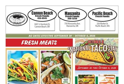 Fresh Foods Manzanita Weekly Ad September 30 - October 6, 2026