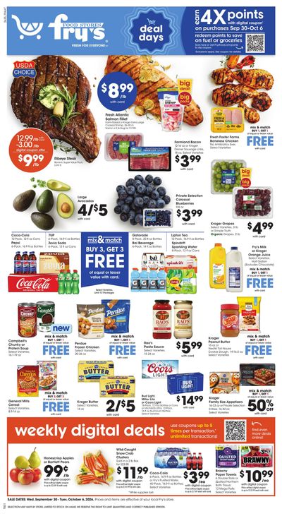Fry's Food Stores (Avondale Area, AZ) Weekly Ad September 30 - October 6, 2026