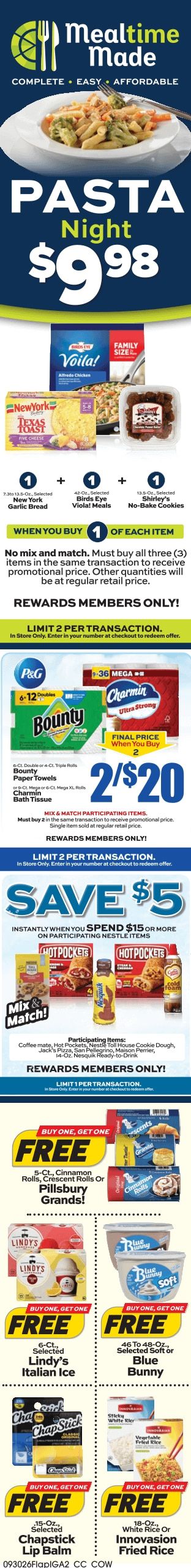 G&R IGA (109 Baker St, Webster Springs, WV) Weekly Ad September 30 - October 6, 2026