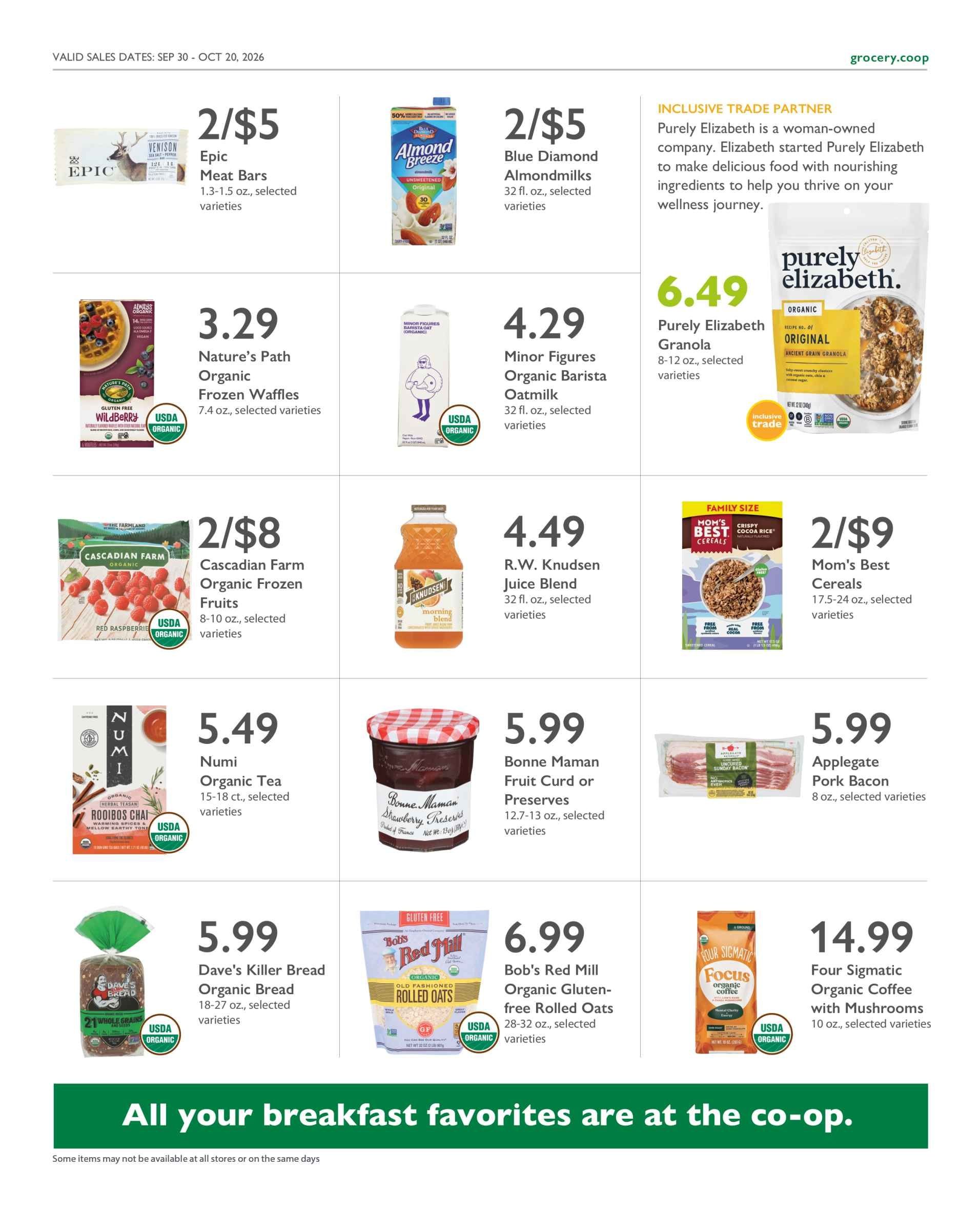 Astoria Co-op Co-op Deals Weekly Ad September 30 - October 20, 2026