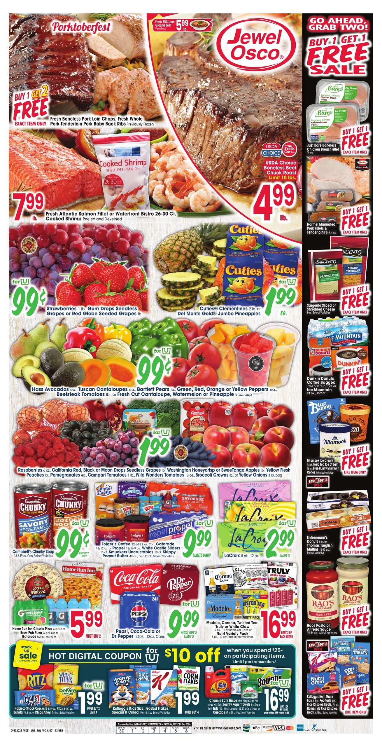 Jewel-Osco (Hammond Area, IN) Weekly Ad September 30 - October 6, 2026