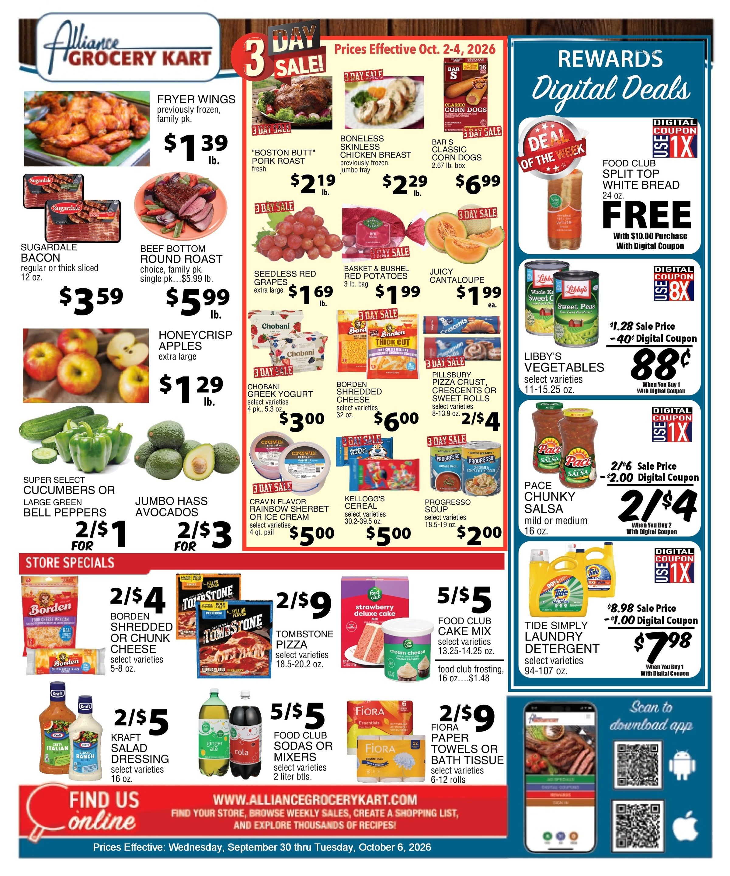 Alliance Grocery Kart Weekly Ad September 30 - October 6, 2026