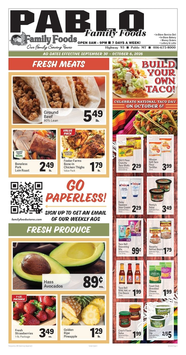 Pablo Family Foods Weekly Ad September 30 - October 6, 2026