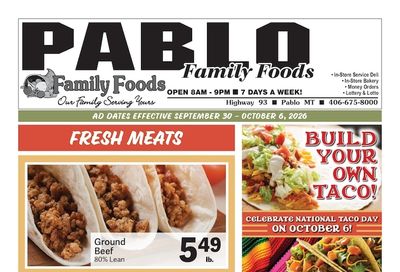 Pablo Family Foods Weekly Ad September 30 - October 6, 2026