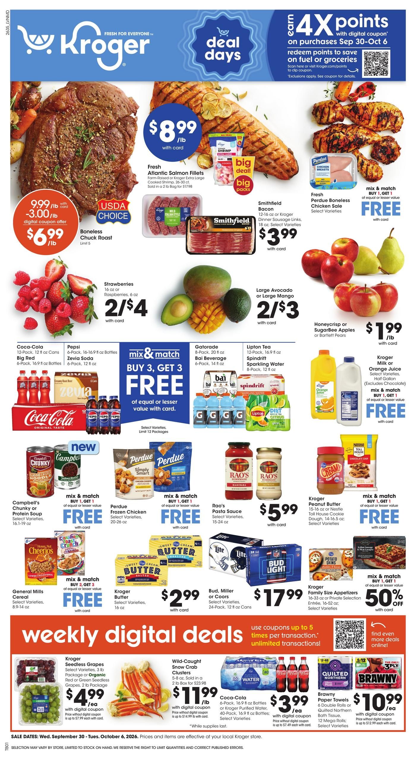 Kroger (Hanover-Lawrenceburg Area, IN) Weekly Ad September 30 - October 6, 2026