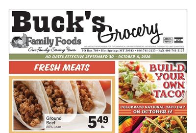 Buck's Grocery Weekly Ad September 30 - October 6, 2026