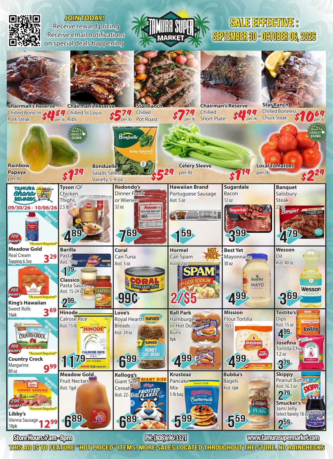 Tamura Super Market Weekly Ad September 30 - October 6, 2026