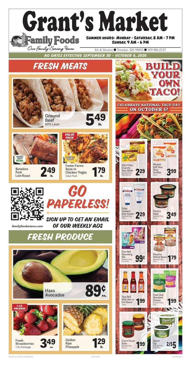 Grant's Family Foods Weekly Ad September 30 - October 6, 2026