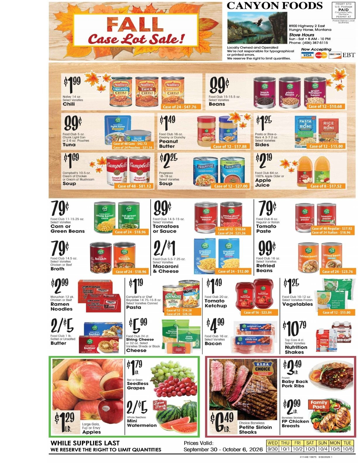 Canyon Foods Weekly Ad September 30 - October 6, 2026