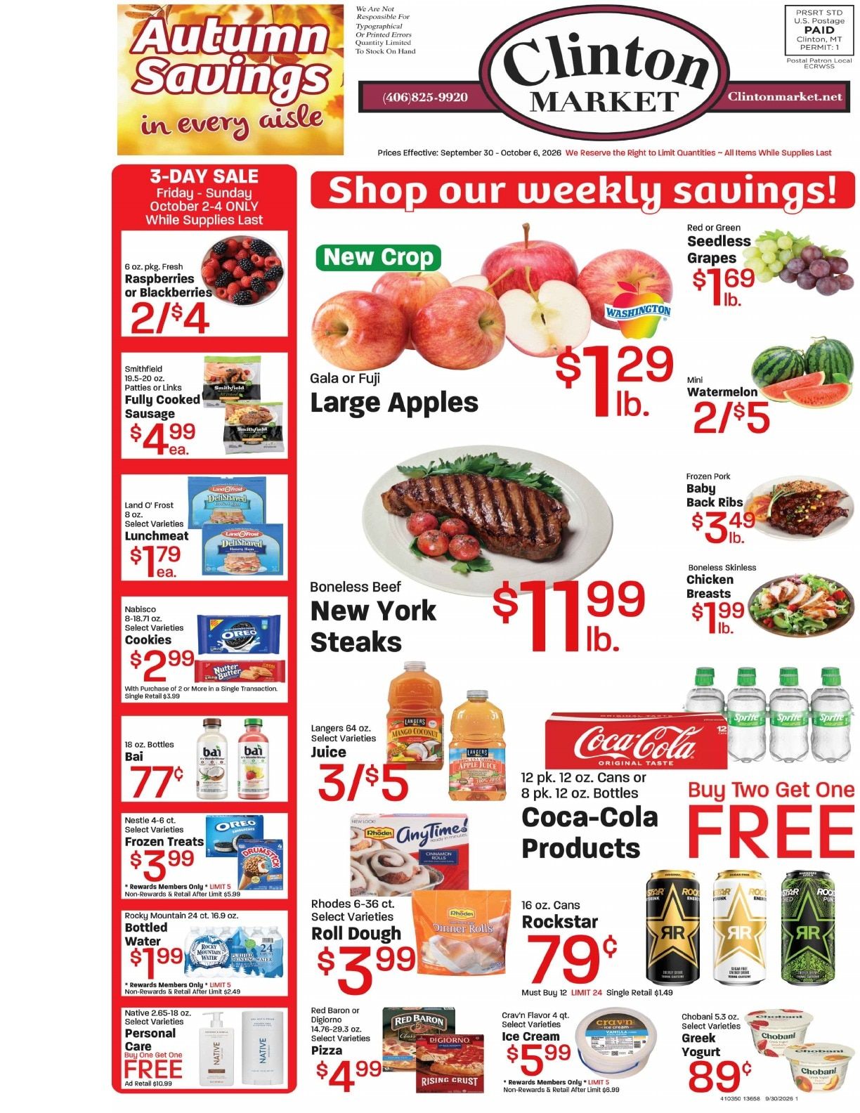 Clinton Market Weekly Ad September 30 - October 6, 2026