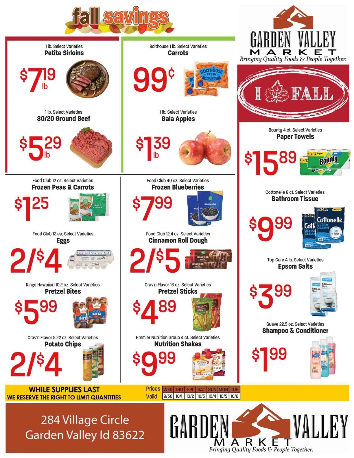 Garden Valley Market Weekly Ad September 30 - October 6, 2026