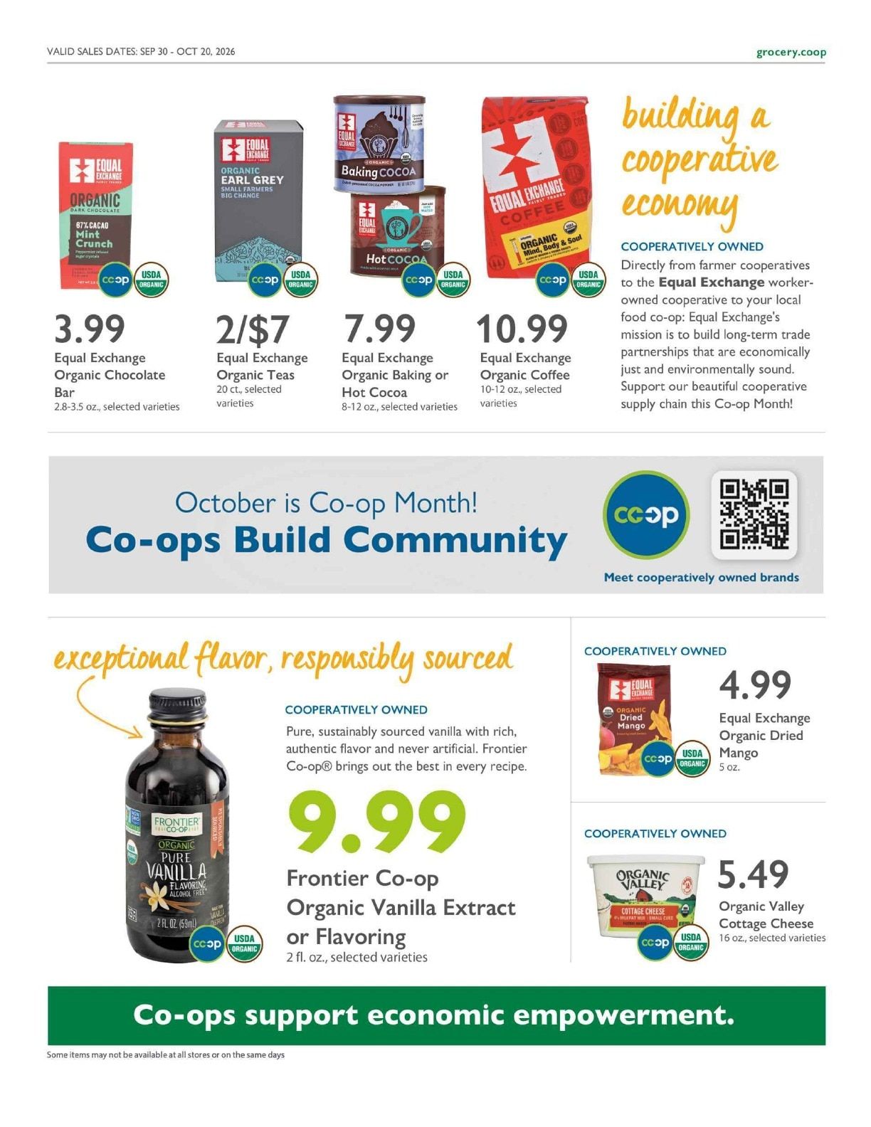 Friendly City Food Co-op Co+op Deals Weekly Ad September 30 - October 20, 2026