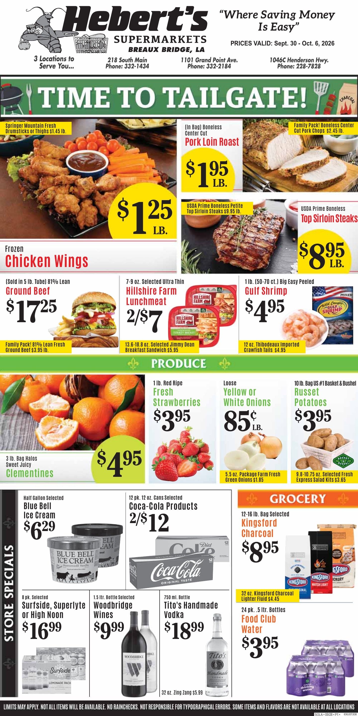 Hebert's Supermarket Weekly Ad September 30 - October 6, 2026