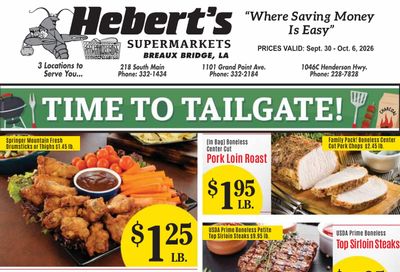 Hebert's Supermarket Weekly Ad September 30 - October 6, 2026