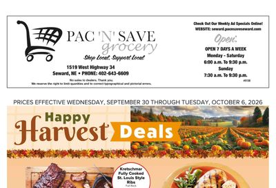 Pac N Save Weekly Ad September 30 - October 6, 2026