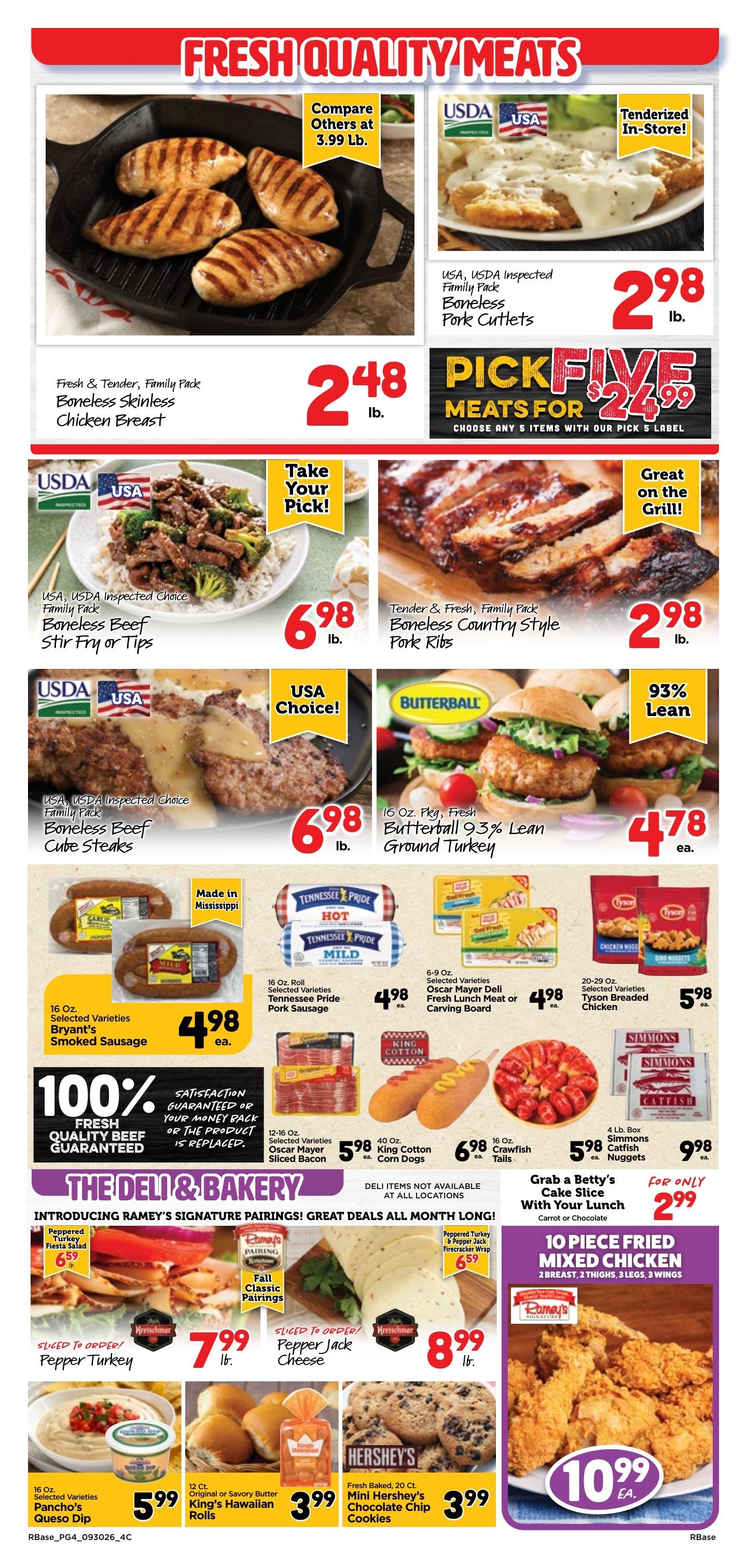 Ramey's (13561 St Stephens Ave, Chatom, AL) Weekly Ad September 30 - October 6, 2026