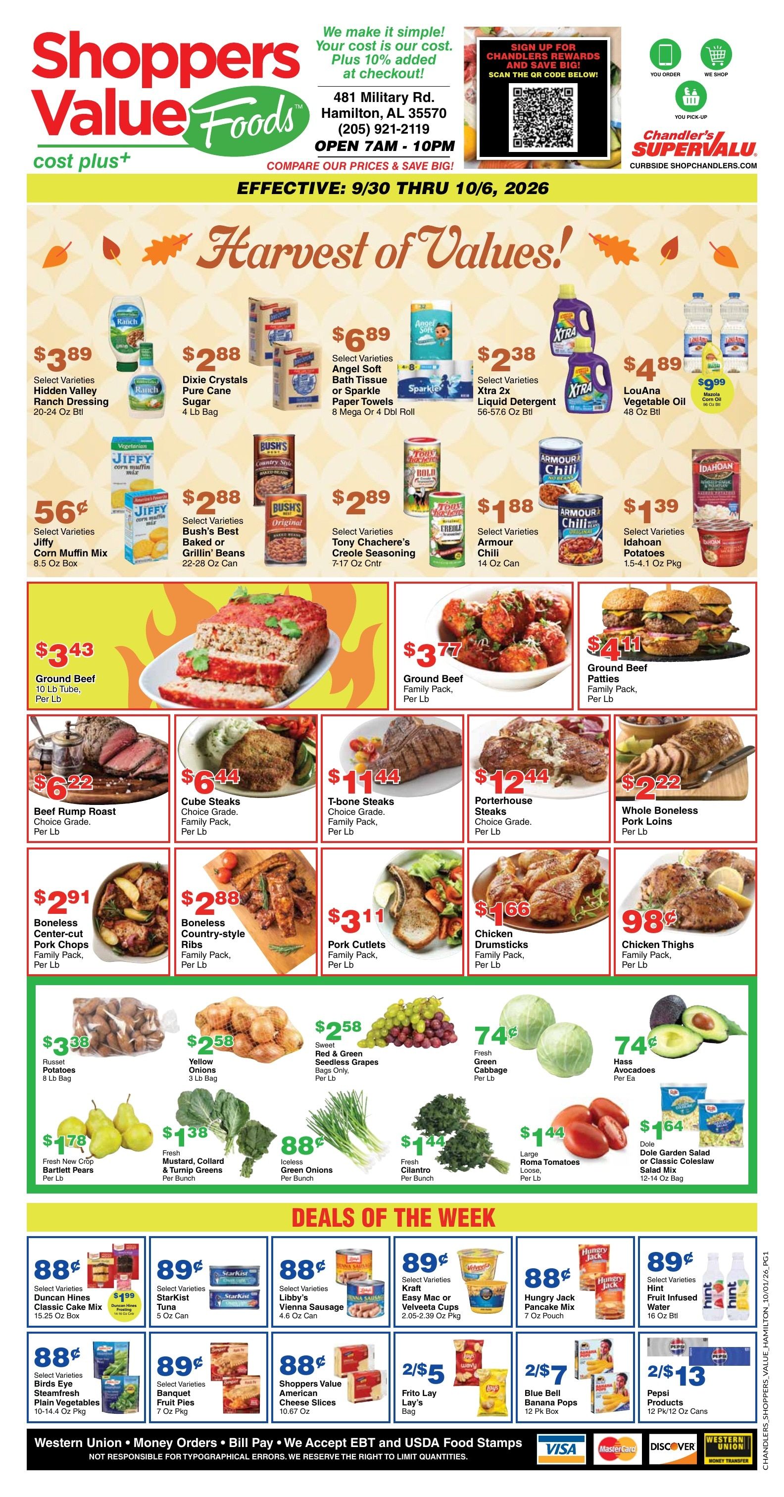 Chandler's Stores (Hamilton, AL) Weekly Ad September 30 - October 6, 2026