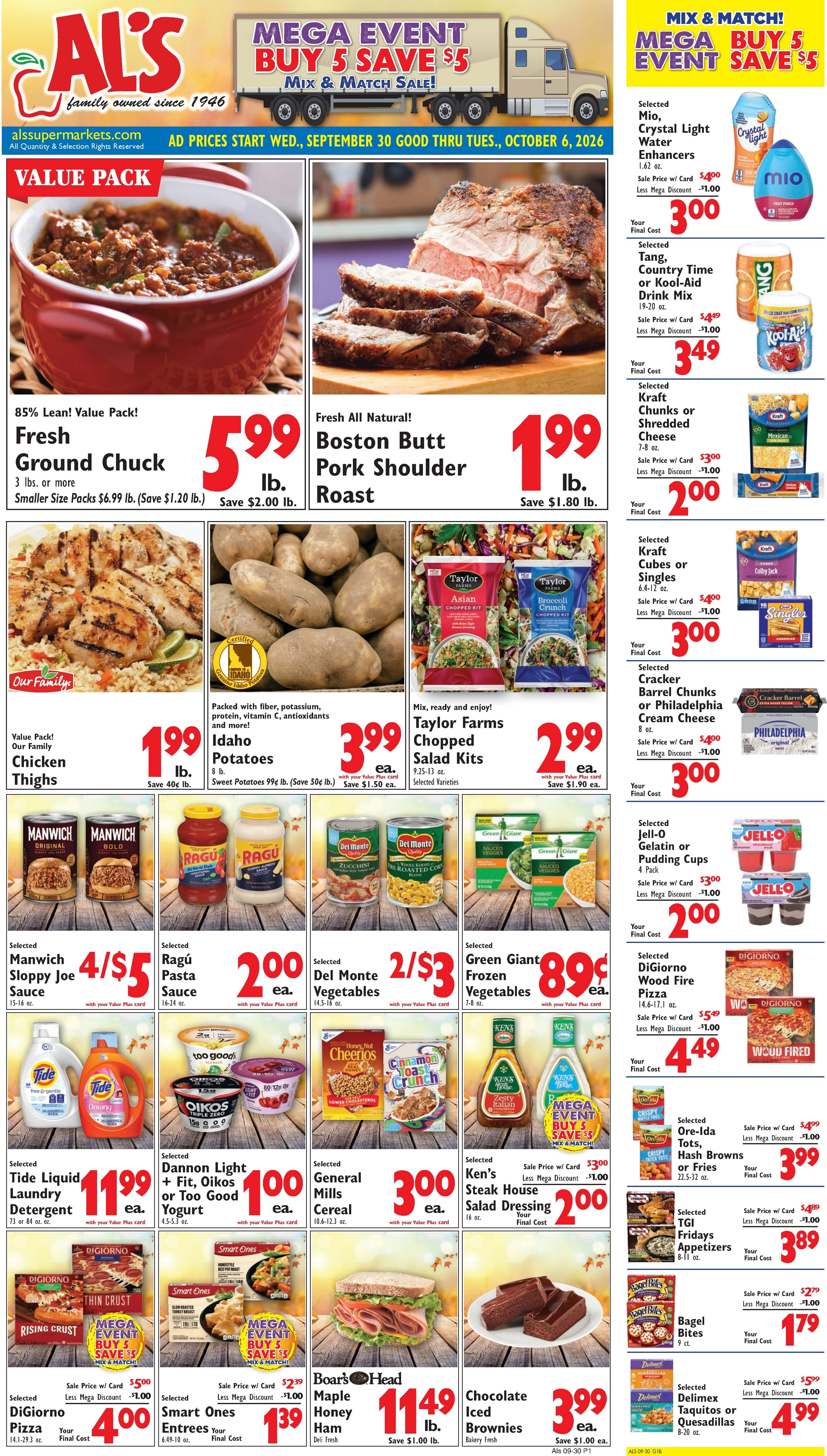 Al's Supermarket Weekly Ad September 30 - October 6, 2026