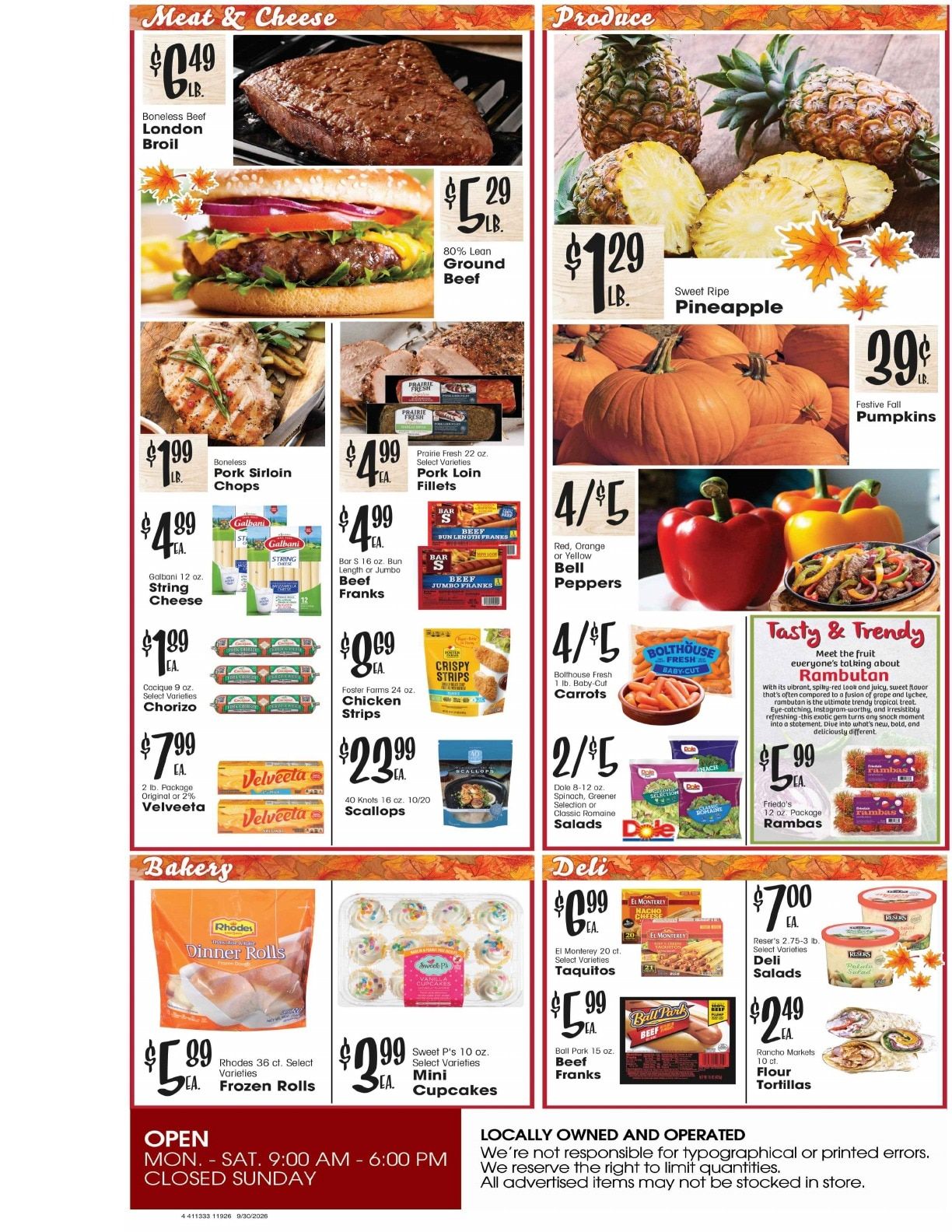 Burney's Weekly Ad September 30 - October 6, 2026