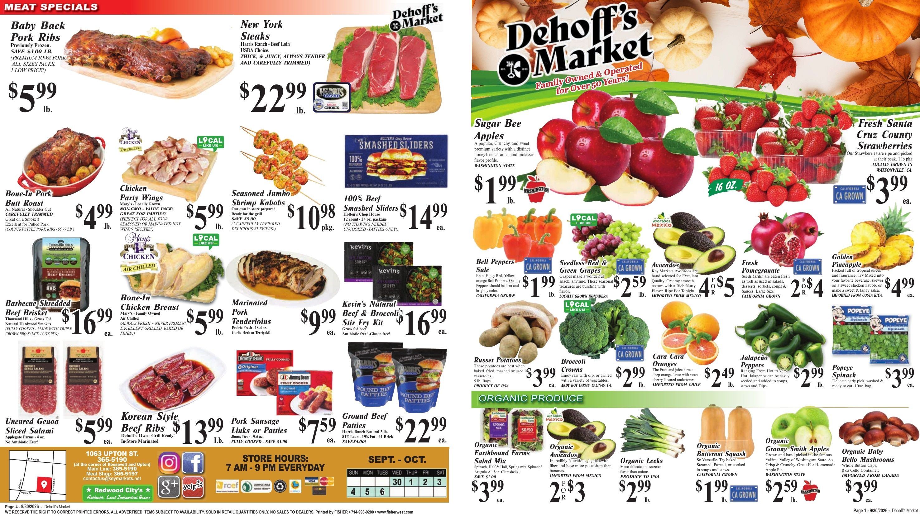 Dehoff's Key Markets (Redwood City Area, CA) Weekly Ad September 30 - October 6, 2026