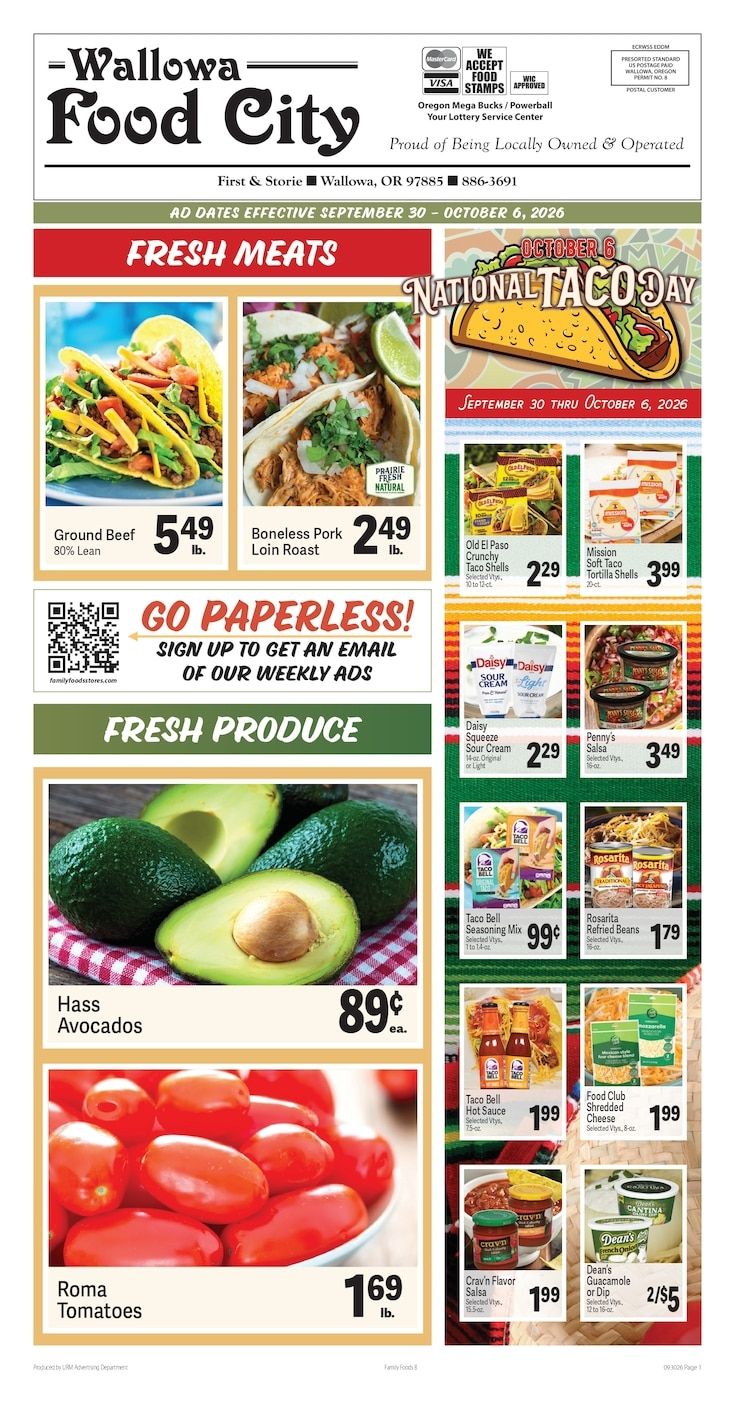 Wallowa Food City Weekly Ad September 30 - October 6, 2026