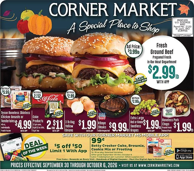 Corner Market MS (Alabama) Weekly Ad September 30 - October 6, 2026