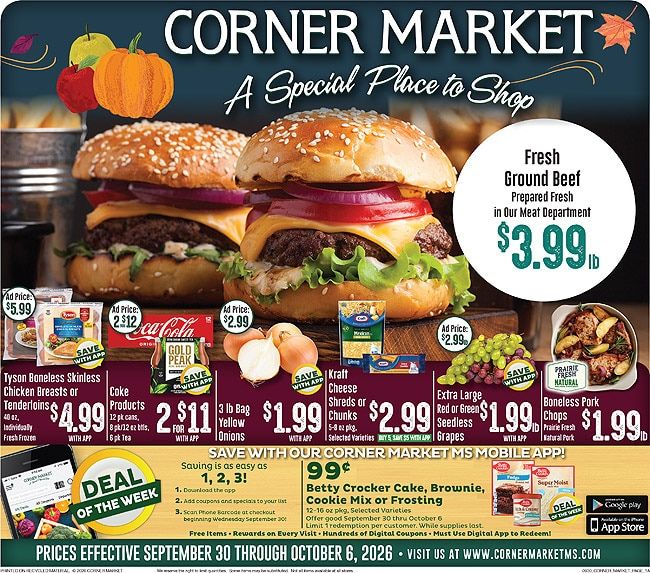 Corner Market MS (Mississippi) Weekly Ad September 30 - October 6, 2026