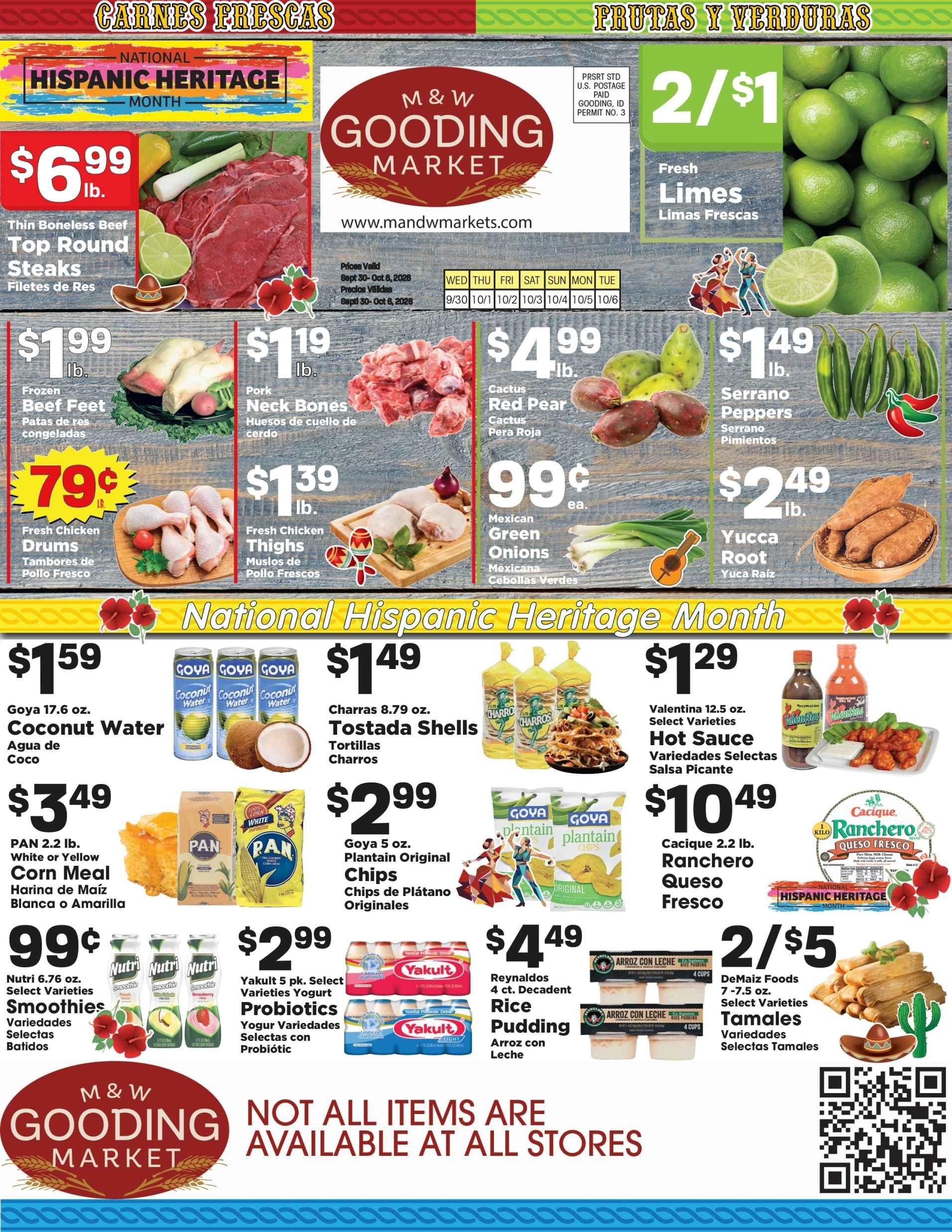 M&W Markets (Gooding, ID) Weekly Ad September 30 - October 6, 2026