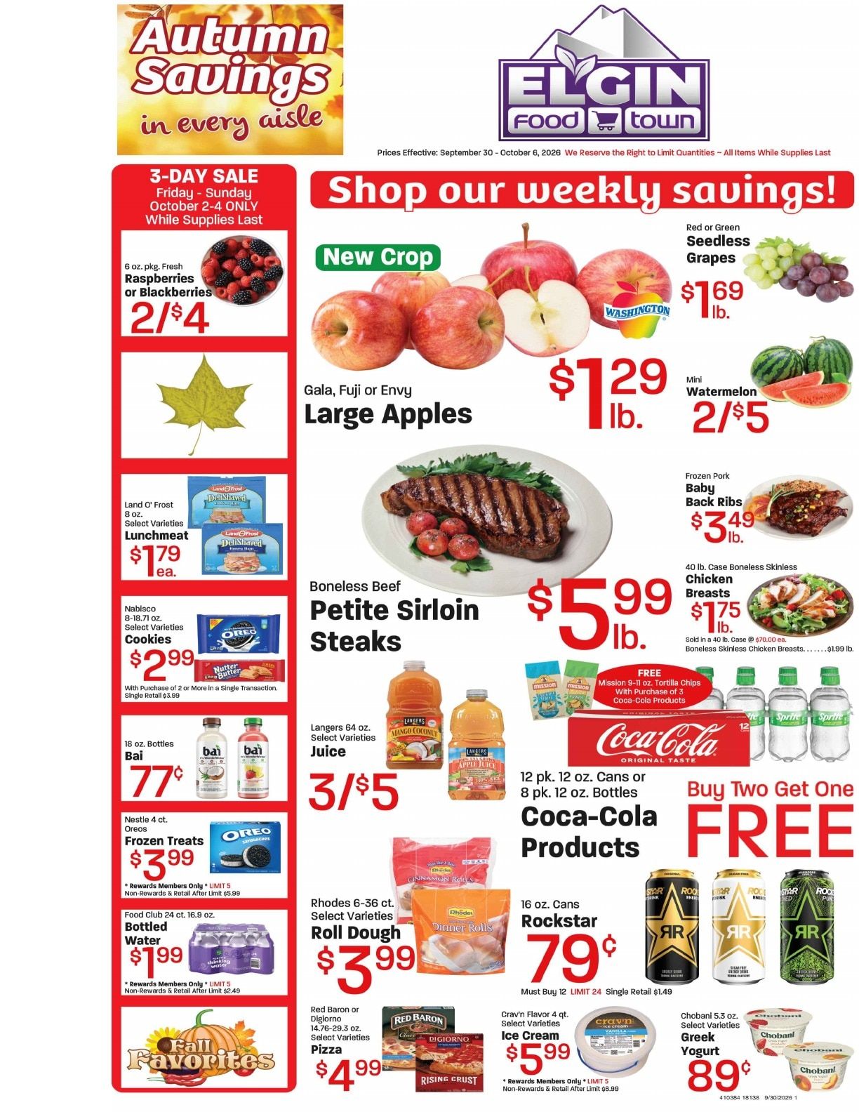 Elgin Foodtown Weekly Ad September 30 - October 6, 2026