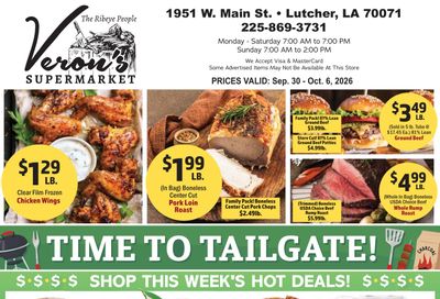 Veron's Supermarket Weekly Ad September 30 - October 6, 2026