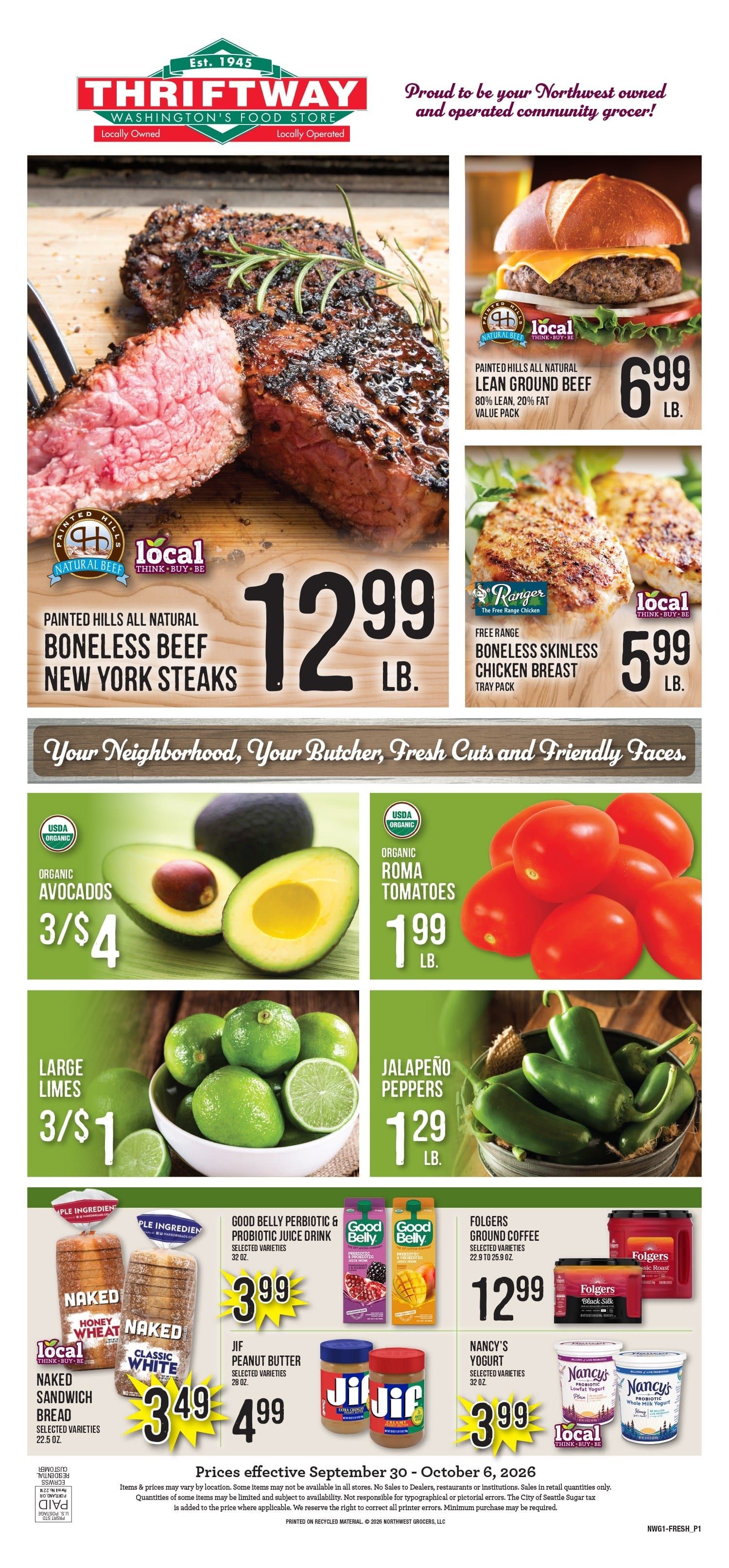 Ballinger Thriftway Weekly Ad September 30 - October 6, 2026