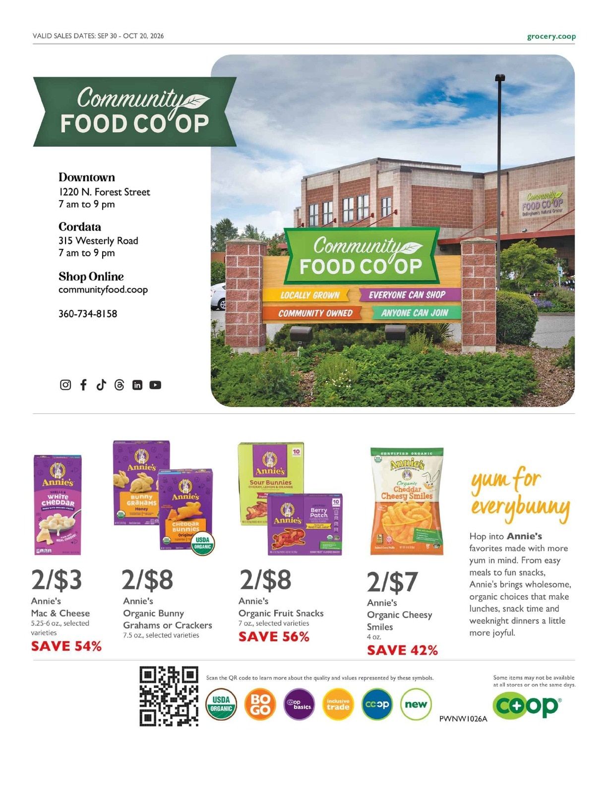 Community Food Co-op - Bellingham Co+op Deals Weekly Ad September 30 - October 20, 2026