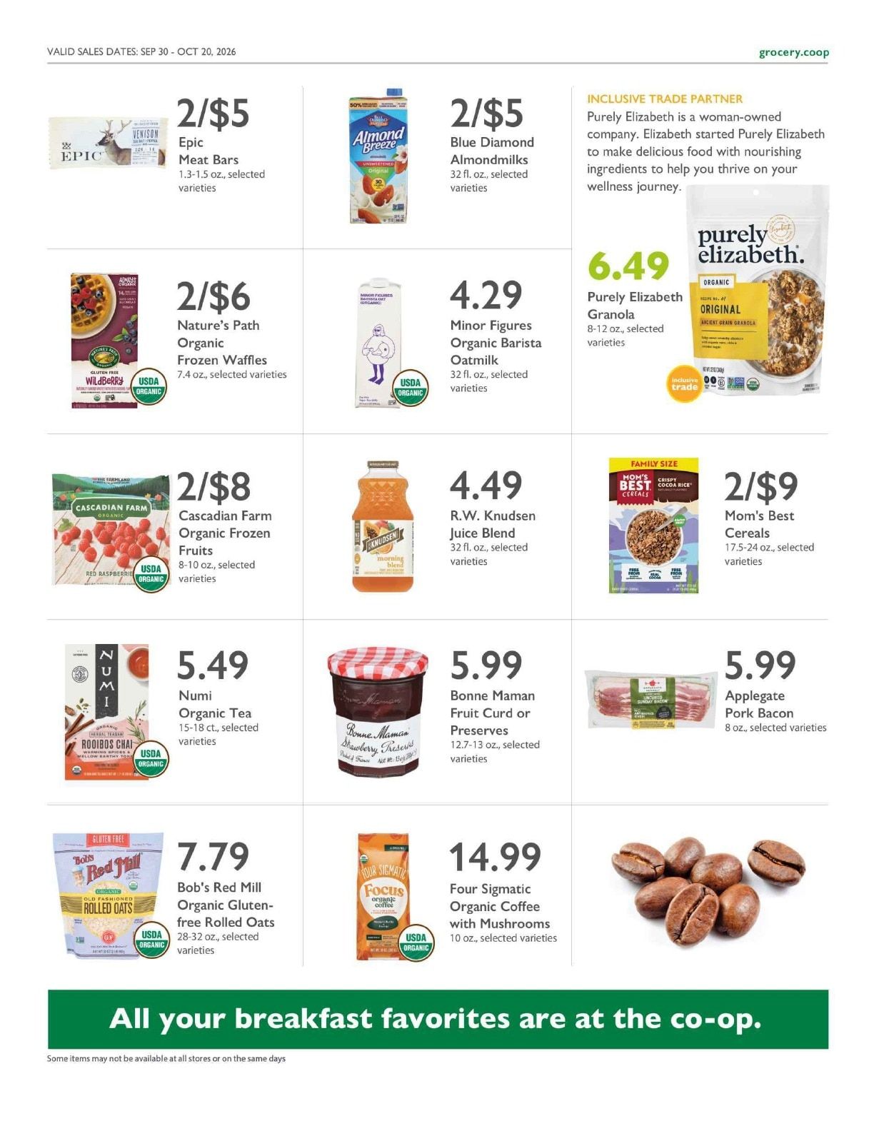 Flatbush Food Cooperative Co+op Deals Weekly Ad September 30 - October 20, 2026
