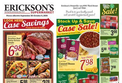 Erickson's Thriftway Weekly Ad September 30 - October 6, 2026