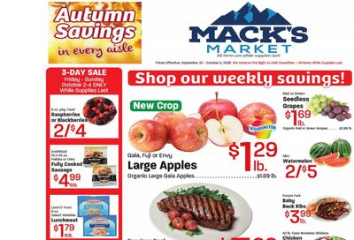 Mack's Market Weekly Ad September 30 - October 6, 2026