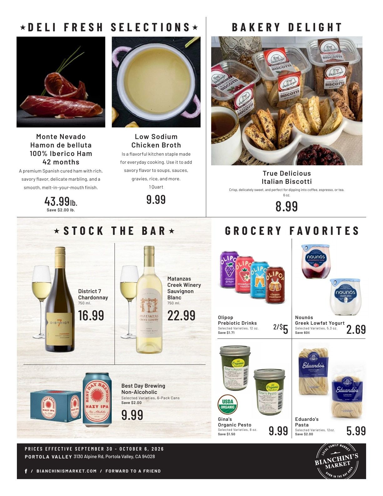 Bianchini's Market Weekly Ad September 30 - October 6, 2026