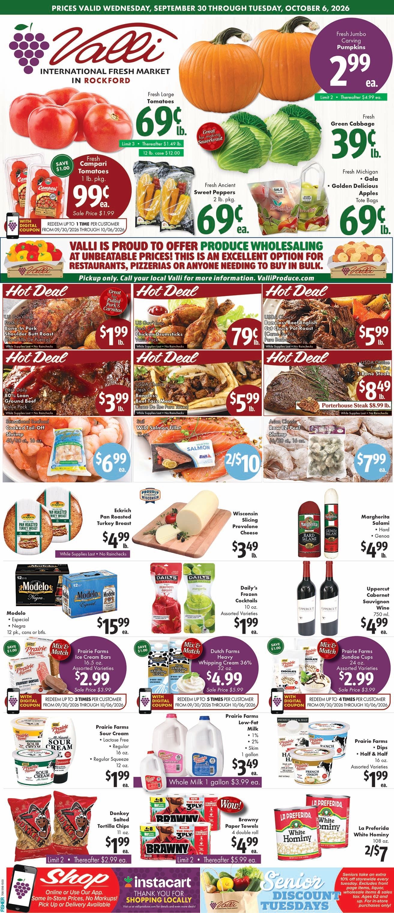 Valli Produce (Rockford, IL) Weekly Ad September 30 - October 6, 2026